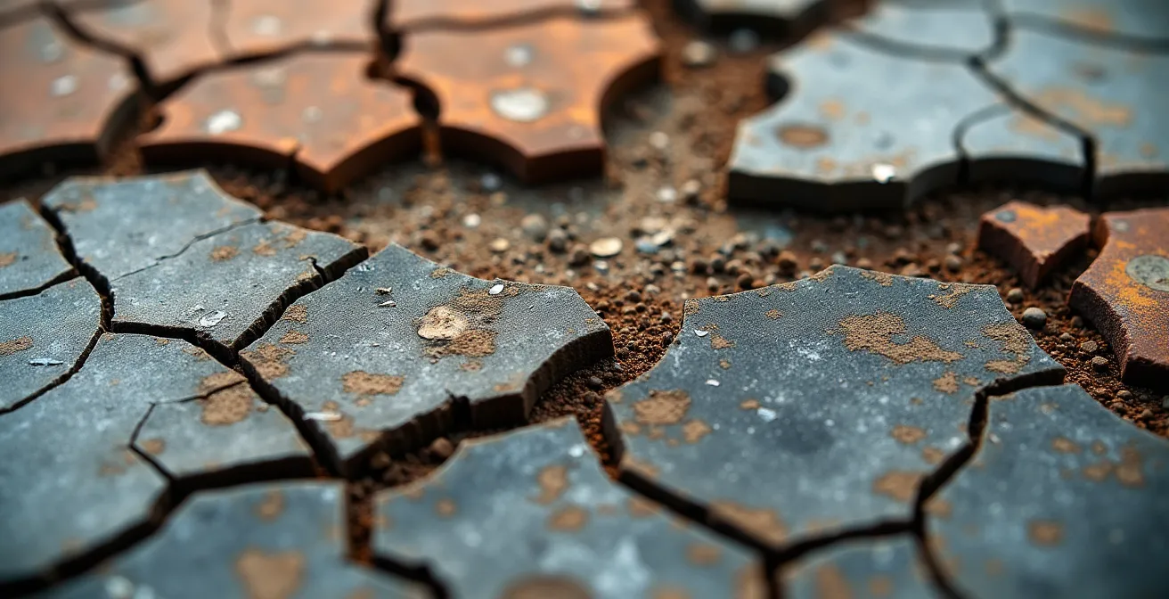 Macro shot of textured surfaces representing infrastructure complexity