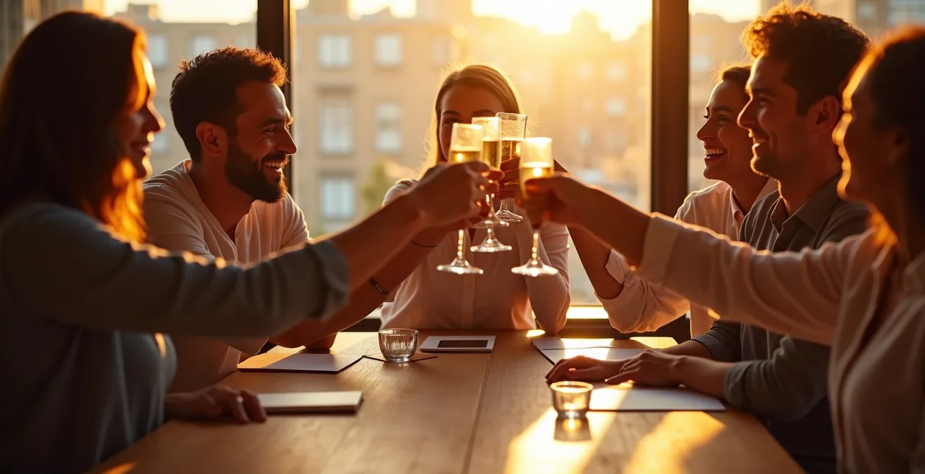 Team celebrating and learning from failure in a positive, supportive environment