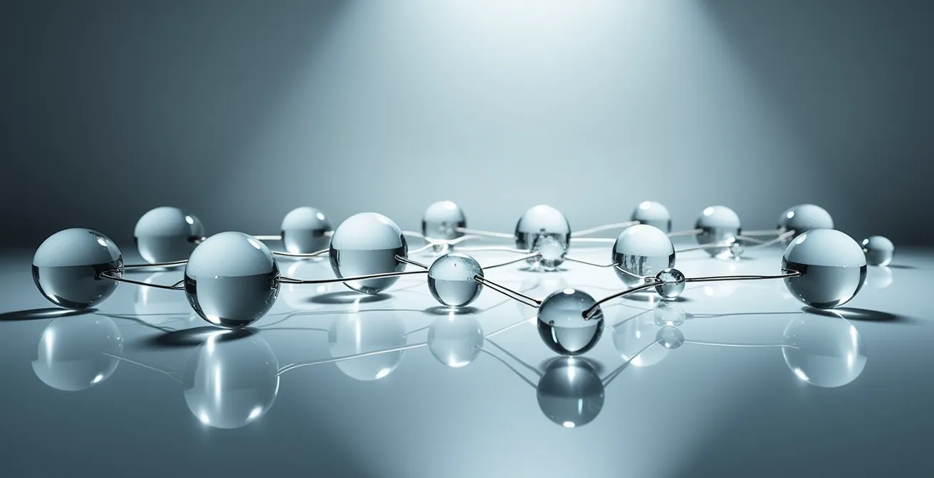 Abstract visualization of interconnected global supply chain nodes