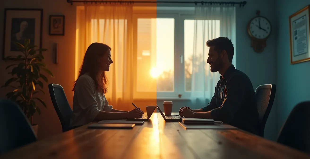 Professional engaging in virtual team meeting during pre-boarding period