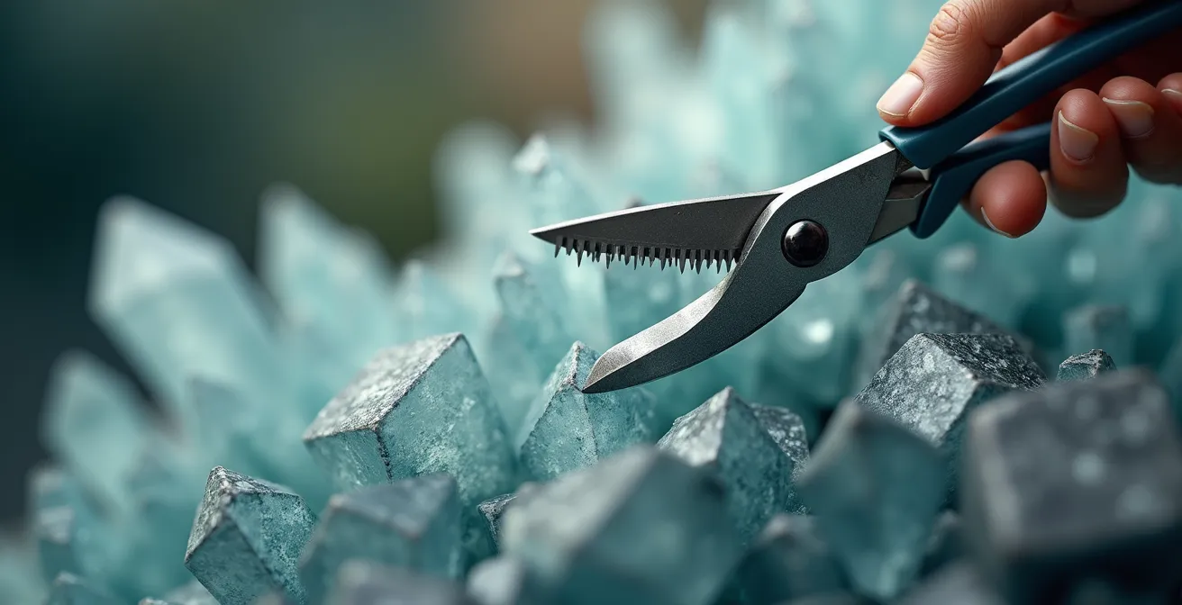 Visual metaphor of pruning projects to focus resources on core growth initiatives